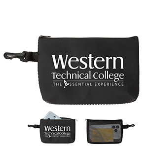 8" W x 5" H - "DELAS" Mesh Zipper Storage Pouch